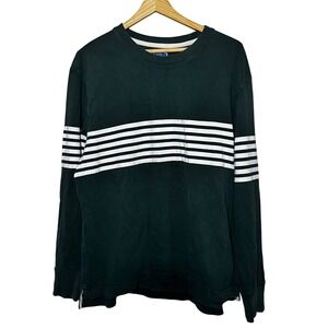J.Crew‎ Knit Mens L Long Sleeve Crewneck Striped Green Sweatshirt Academia Y2k